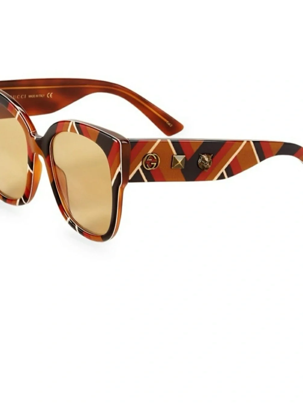 Gucci Women's red tortoise Cat-Eye Sunglasses